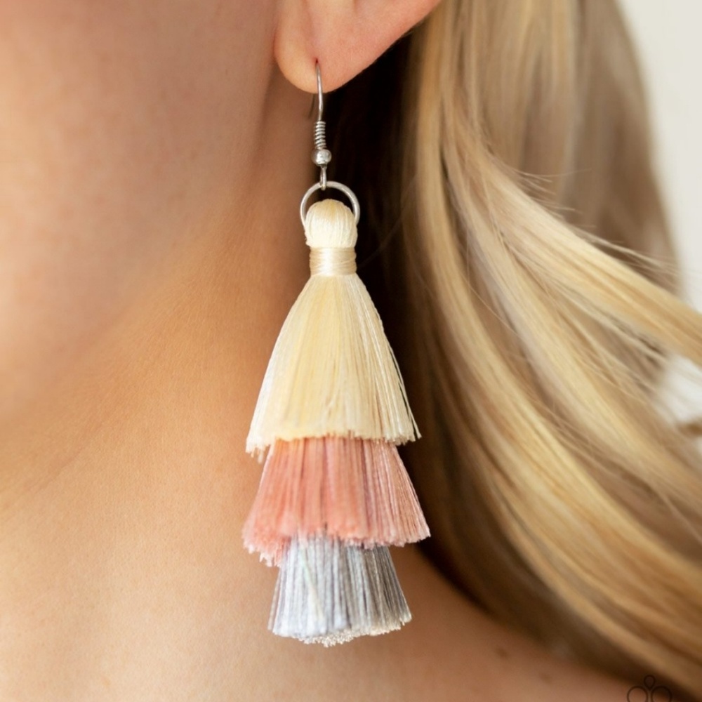 Hold On To Your Tassel! - Pink Fringe Earrings